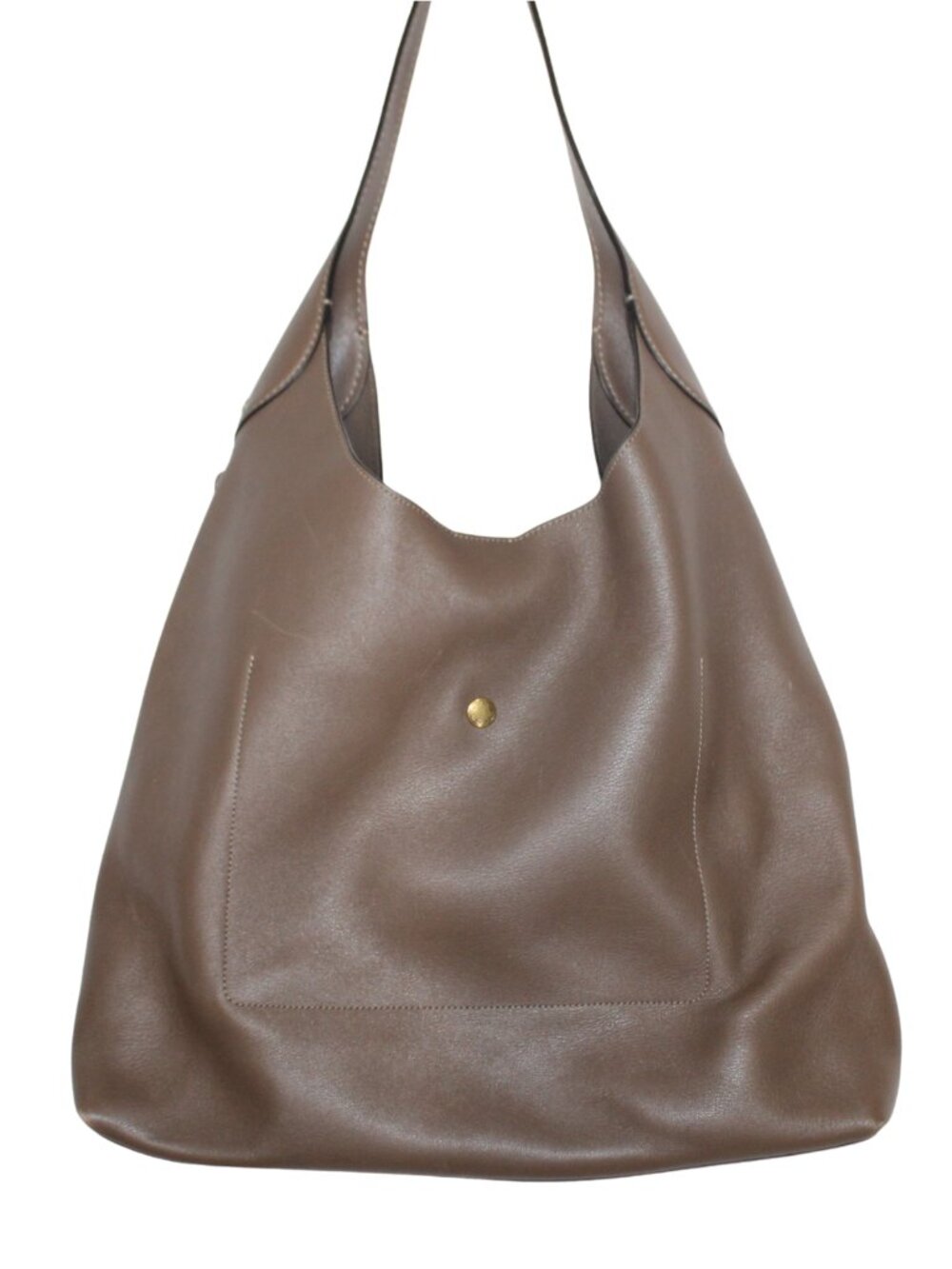 Coach Brooklyn 39 dark stone leather shoulder bag large genuine leather - Picture 4 of 16